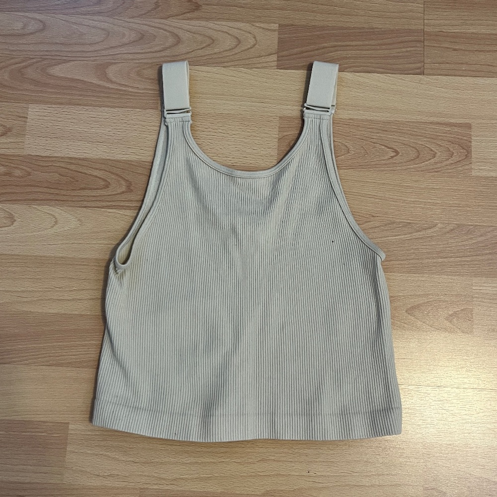 Zara ribbed cream/tan tank top